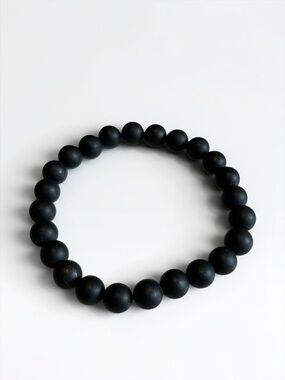 🍭5 for $20🍭 Matte Black Beaded Stretch Bracelet CC X